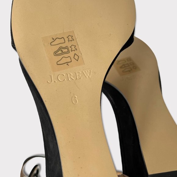 J. Crew Laila Suede Wedge in Black Size 6 NIB - Picture 5 of 10